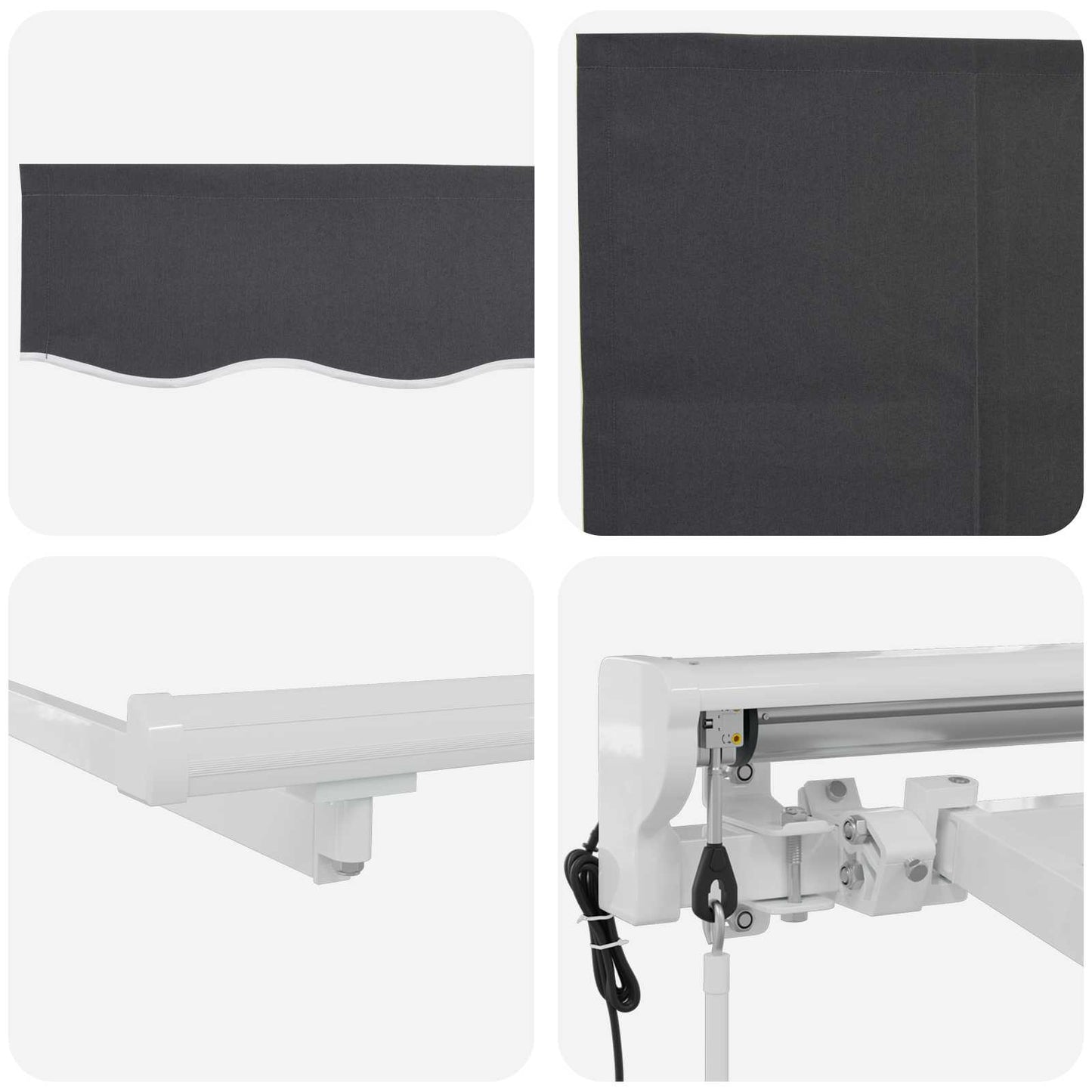 Electric Retractable Awning White and Anthracite 4 x 3.5 m