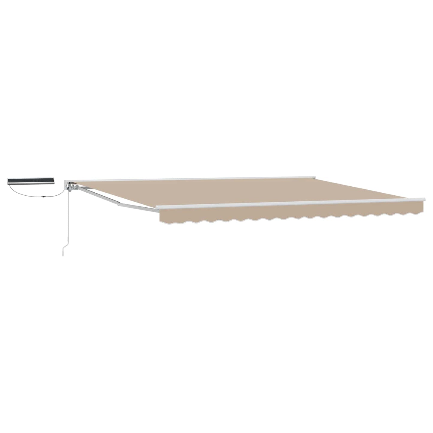 Electric Retractable Awning Beige and White 4.5 x 3.5 m