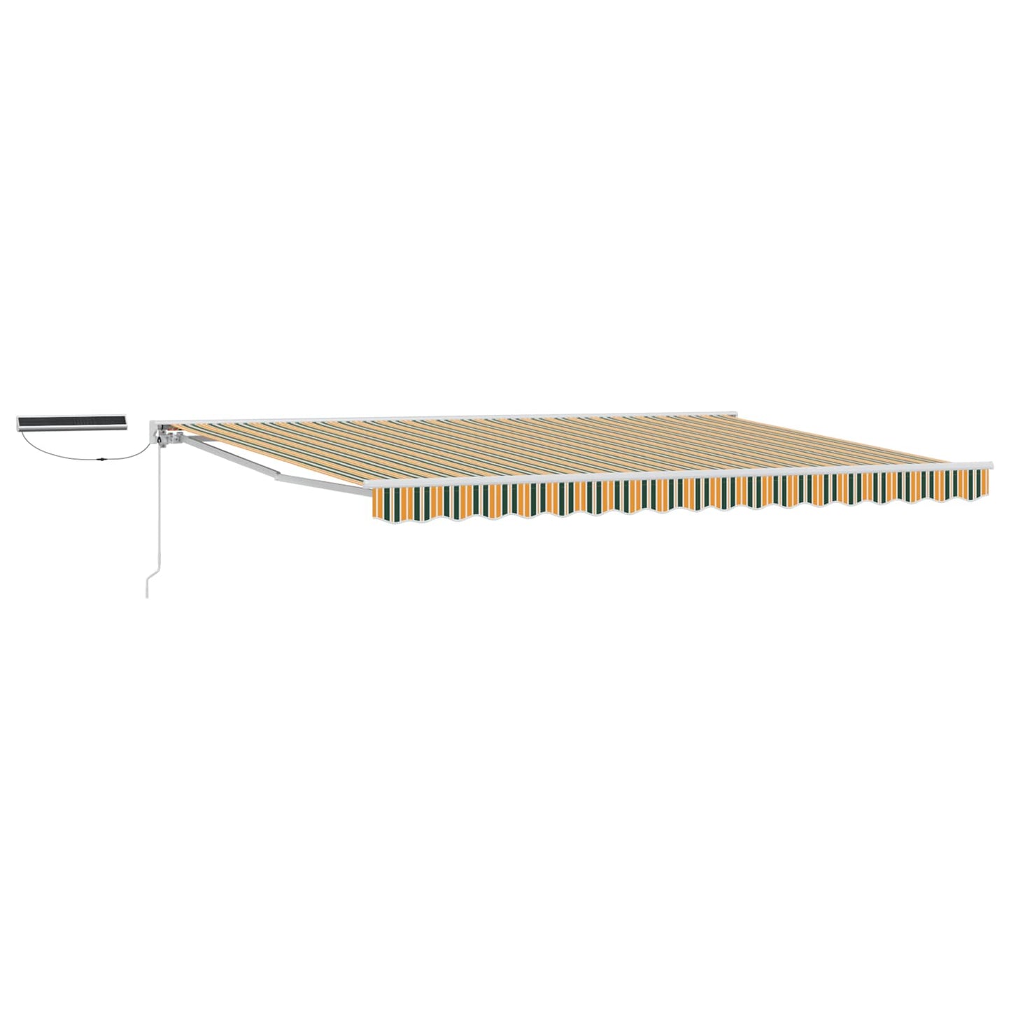Electric Retractable Awning Green, Yellow and White 5 x 3 m