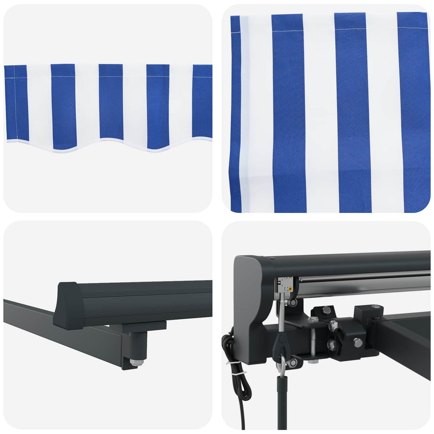 Electric Retractable Awning 2.5 x 2 m Polyester with PU coating