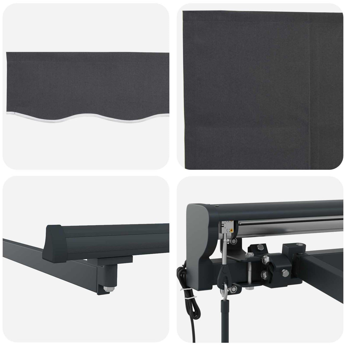 Electric Retractable Awning Anthracite 2.5 x 2 m