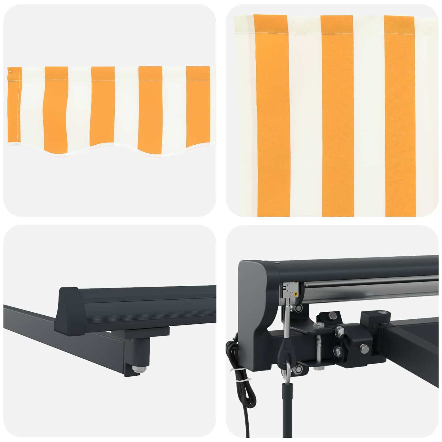 Electric Retractable Awning 4 x 2 m Polyester with PU coating