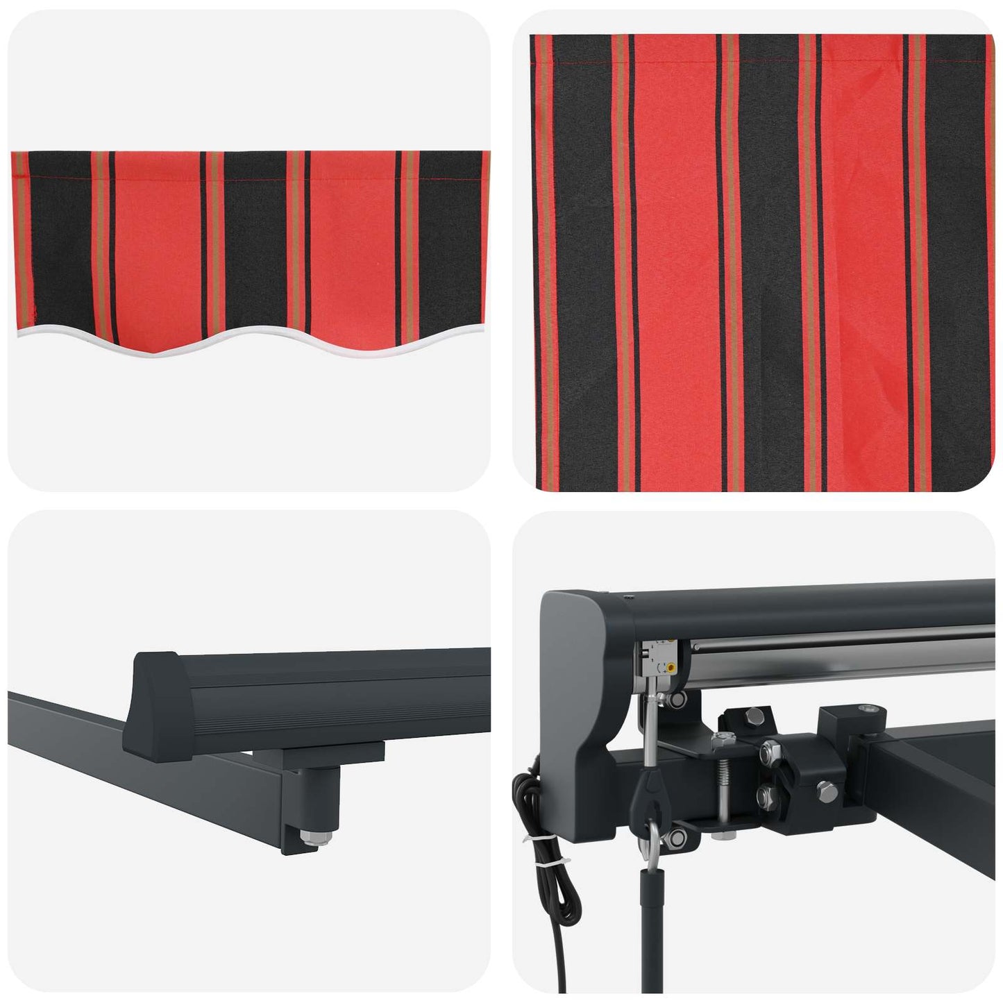 Electric Retractable Awning 4.5 x 3 m Polyester with PU coating