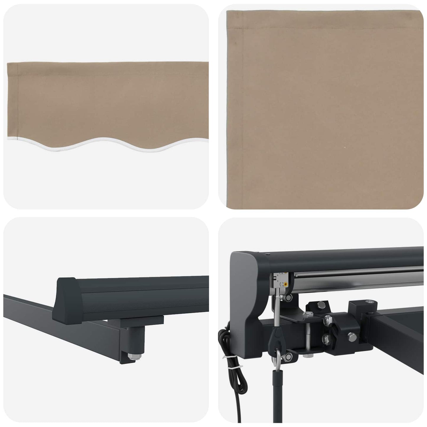 Electric Retractable Awning Beige and Anthracite 4.5 x 3.5 m