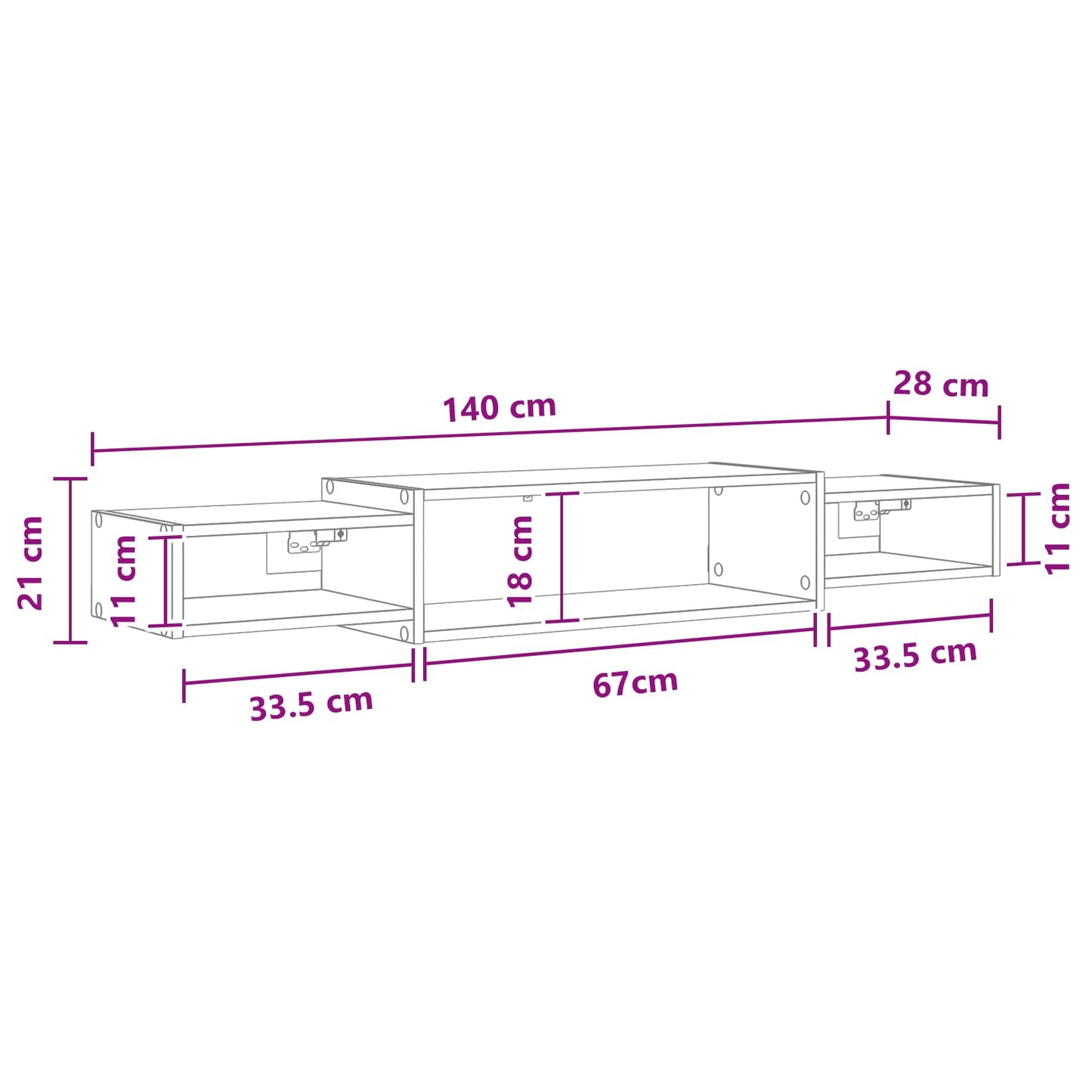Wall-mounted TV Cabinet Wall-Mounted Sonoma Oak