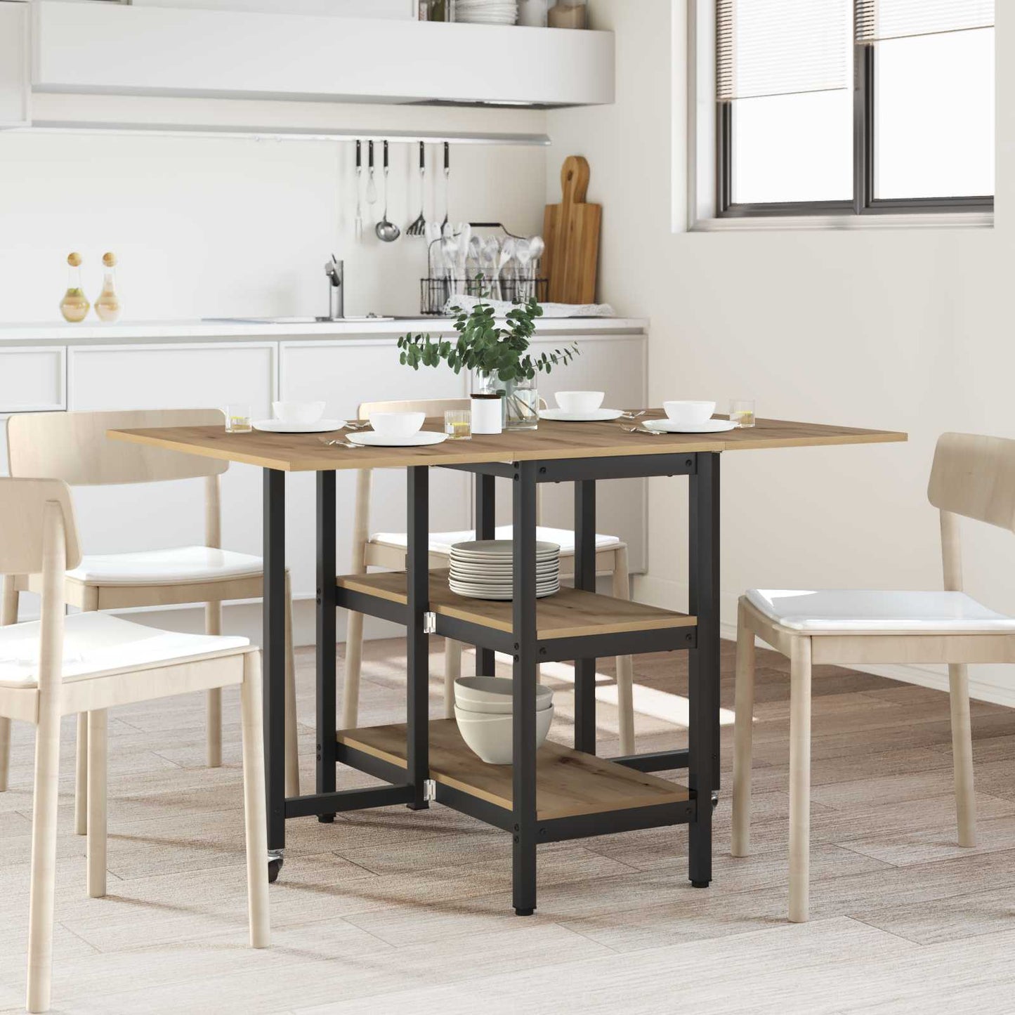 Dinning Table 122 x 80 x 76.5 cm Engineered Wood Artisan Oak