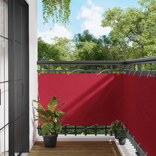 Balcony Screen Rectangular 90 x 200 cm Oxford Fabric Red