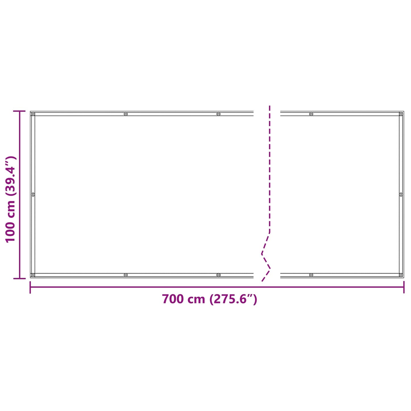 Balcony Screen 100 x 700 cm Oxford Fabric Rectangular Red