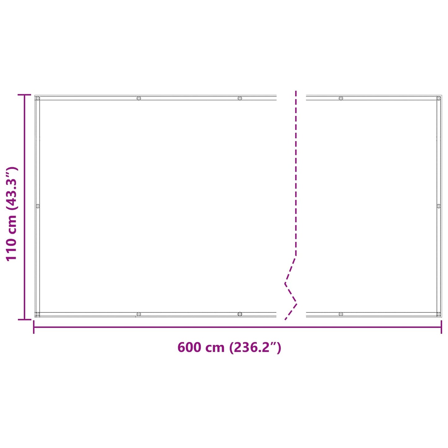Balcony Screen 110 x 600 cm Oxford Fabric Rectangular Orange