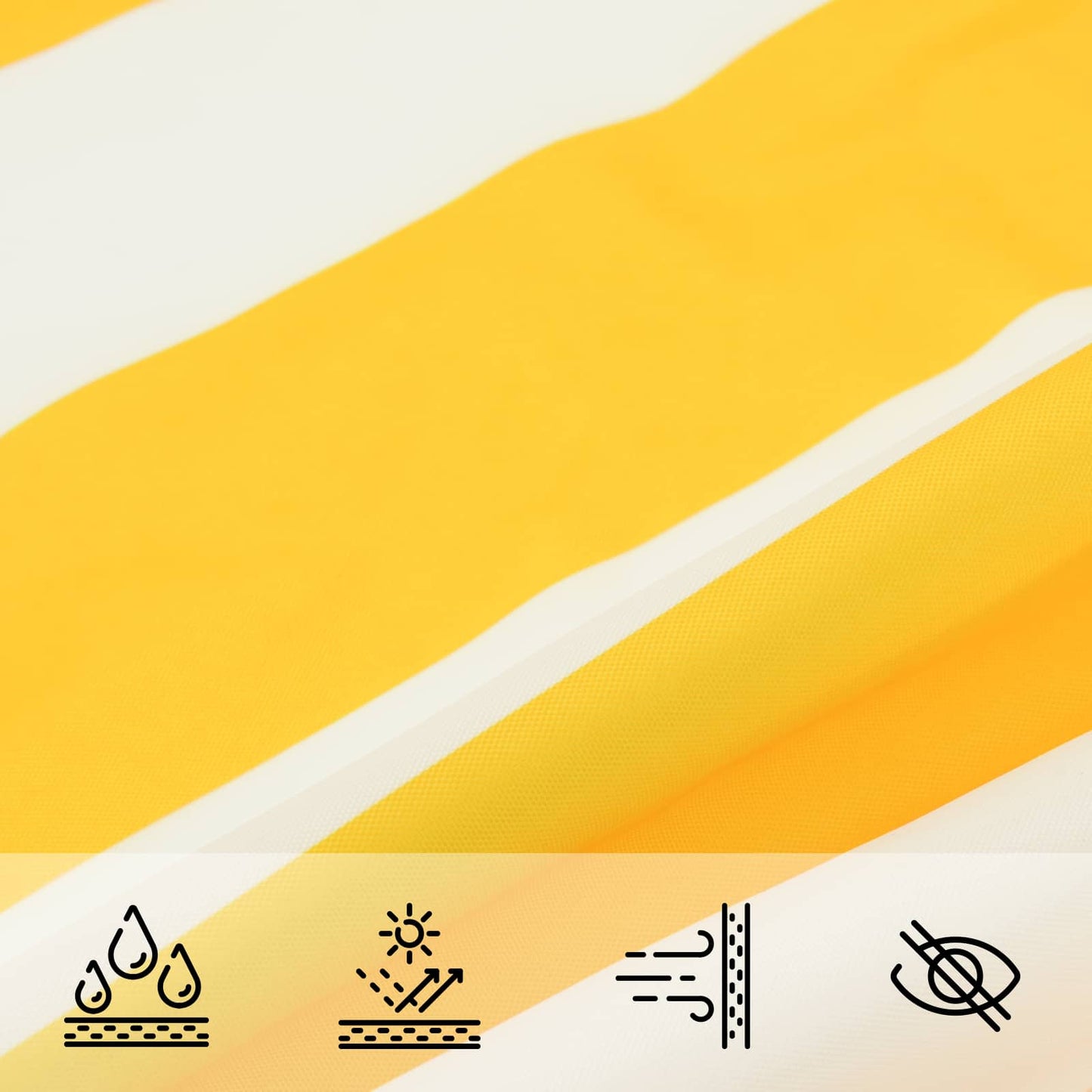 Sun Shade Sail Yellow and White 4 x 2 m 100% Polyester Oxford