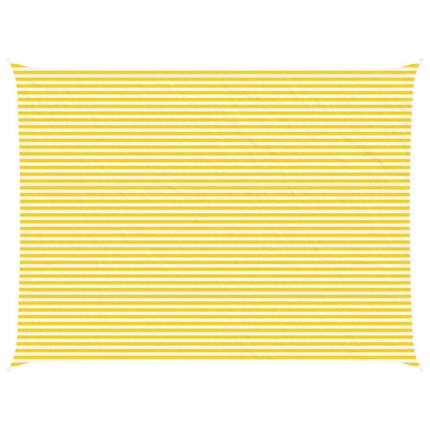 Sun Shade Sail Yellow and White 8 x 6 m 100% Polyester Oxford