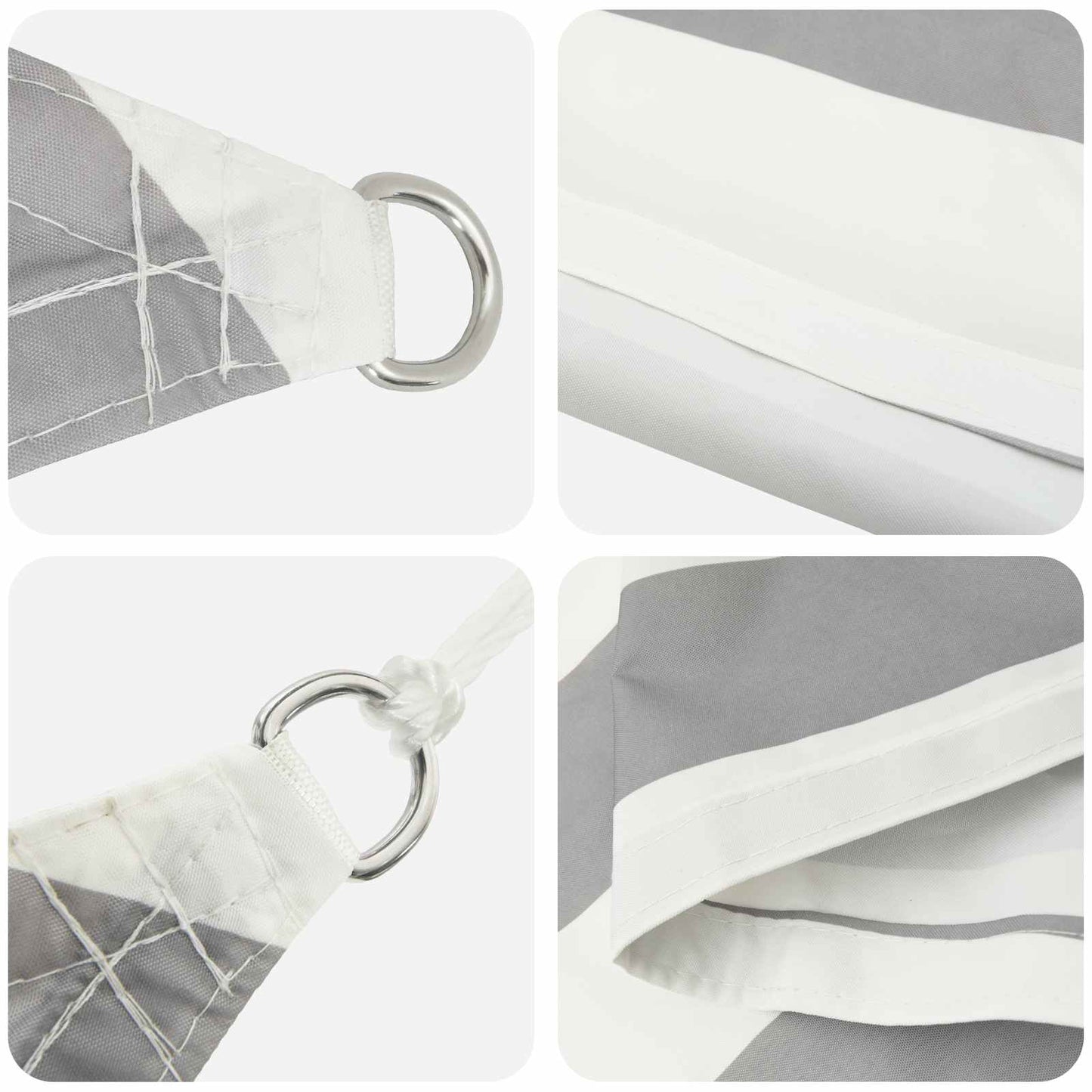 Sun Shade Sail Light Grey and White 3,5 x 2,5 m