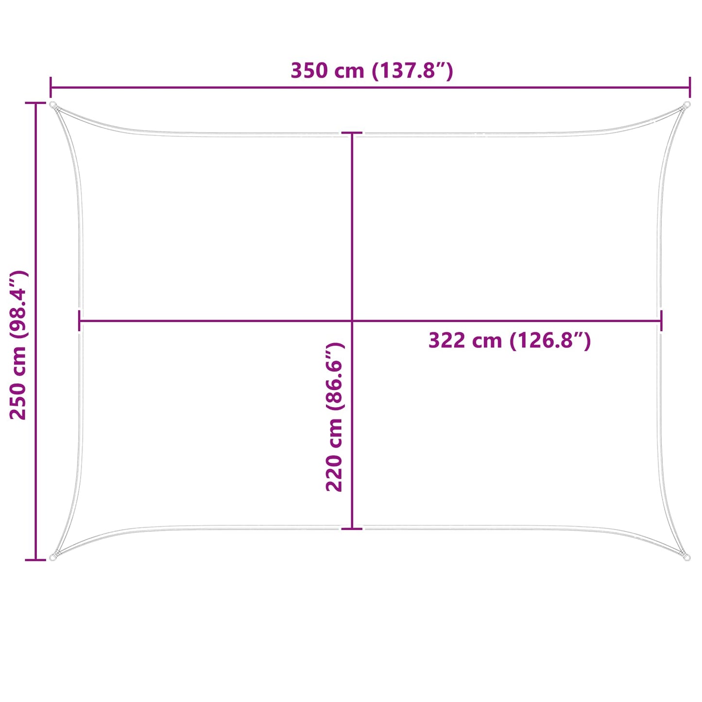 Sun Shade Sail Light Grey and White 3,5 x 2,5 m