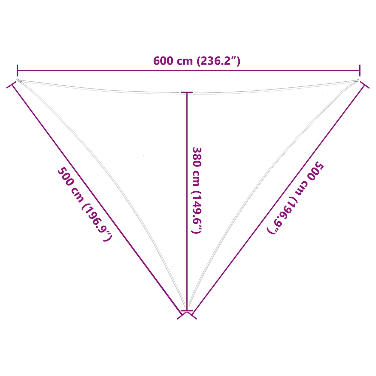 Sun Shade Sail 5 x 5 x 6 m 100% Polyester Oxford Triangular