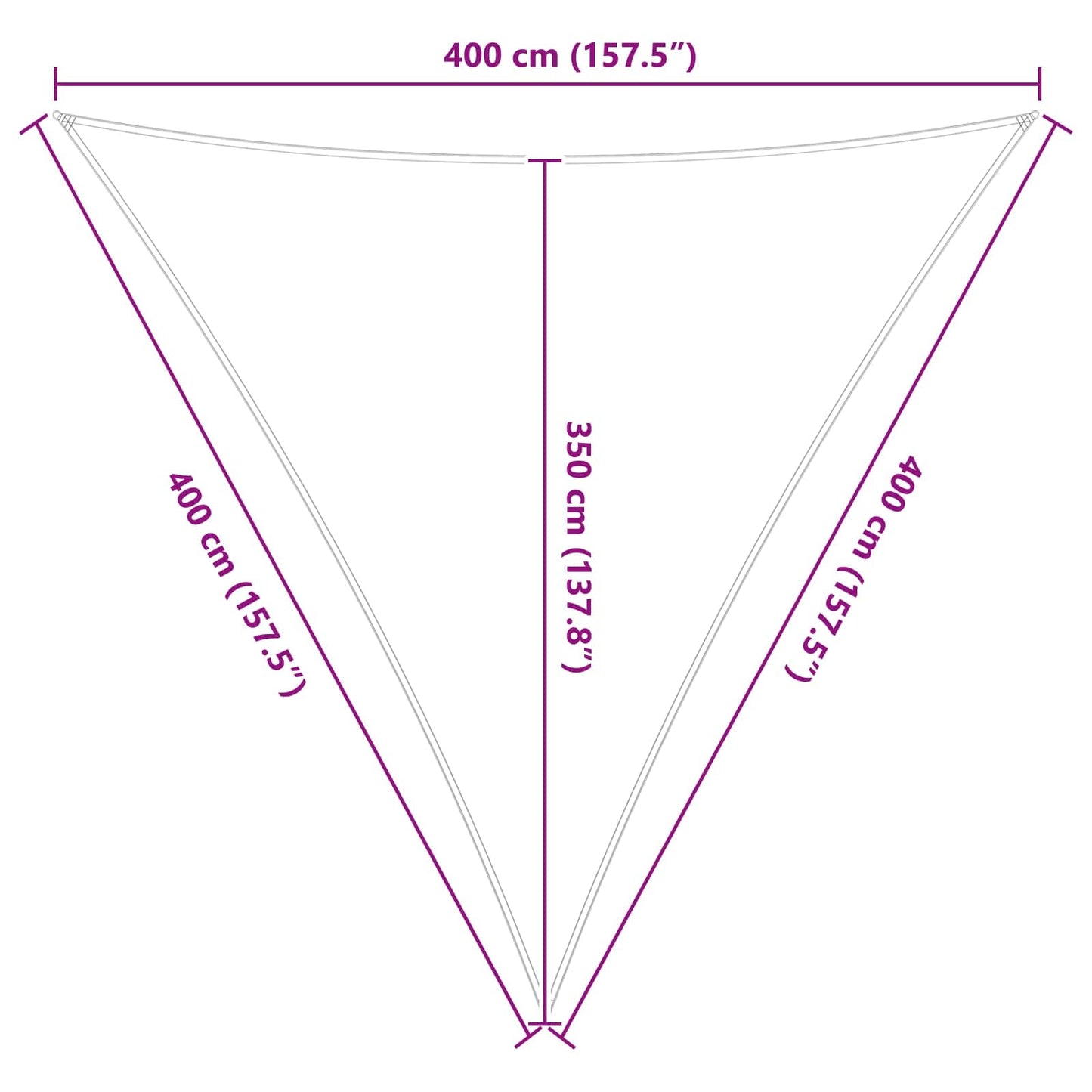 Sun Shade Sail 4 x 4 x 4 m 100% Polyester Oxford Triangular