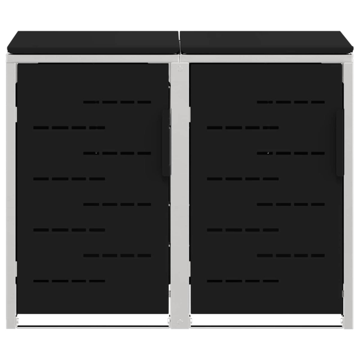 Wheelie Bin Storage for 2 Bins 240L Stainless Steel Black