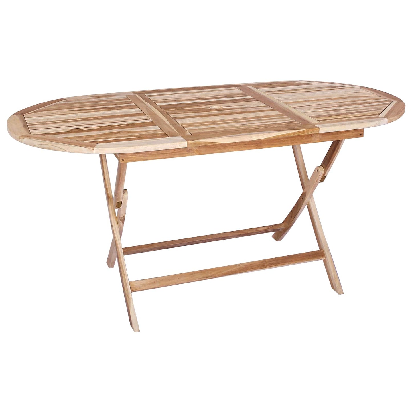 Folding Garden Table Natural 160 x 80 x 76 cm Solid Teak Wood