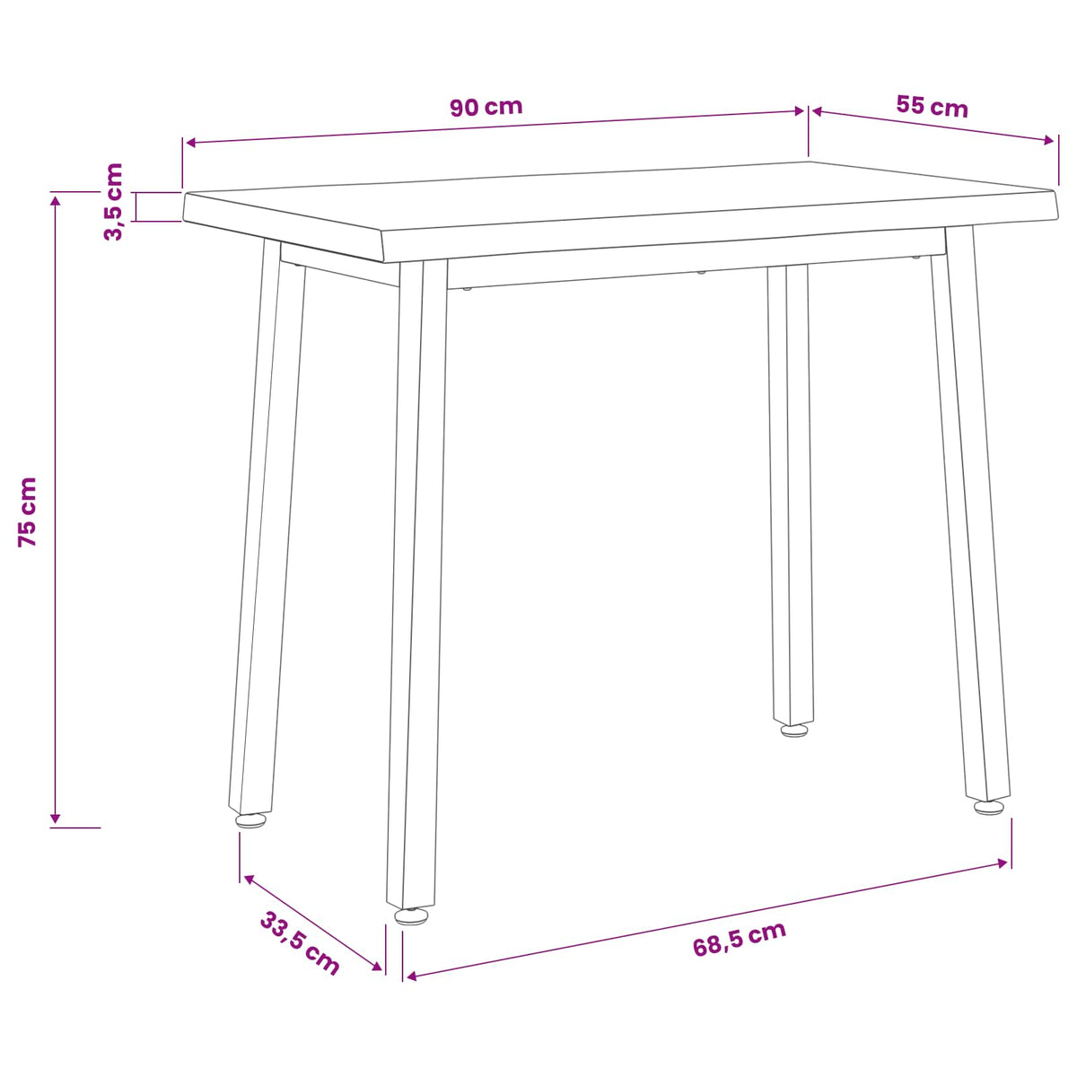 Live Edge Dining Table 90 x 55 x 75 cm Solid Acacia Wood