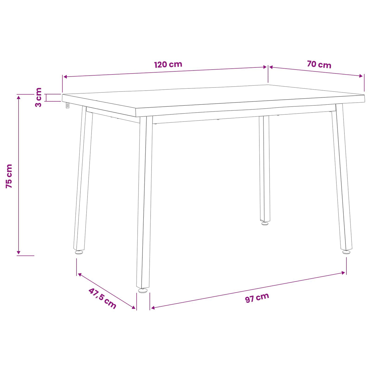 Live Edge Dining Table 120 x 70 x 75 cm Solid Acacia Wood