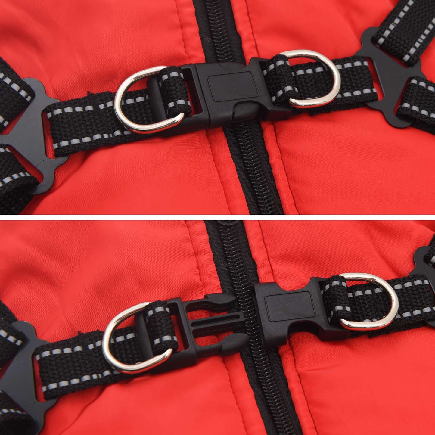 Dog Coat Red L28 Fleece and Polyester