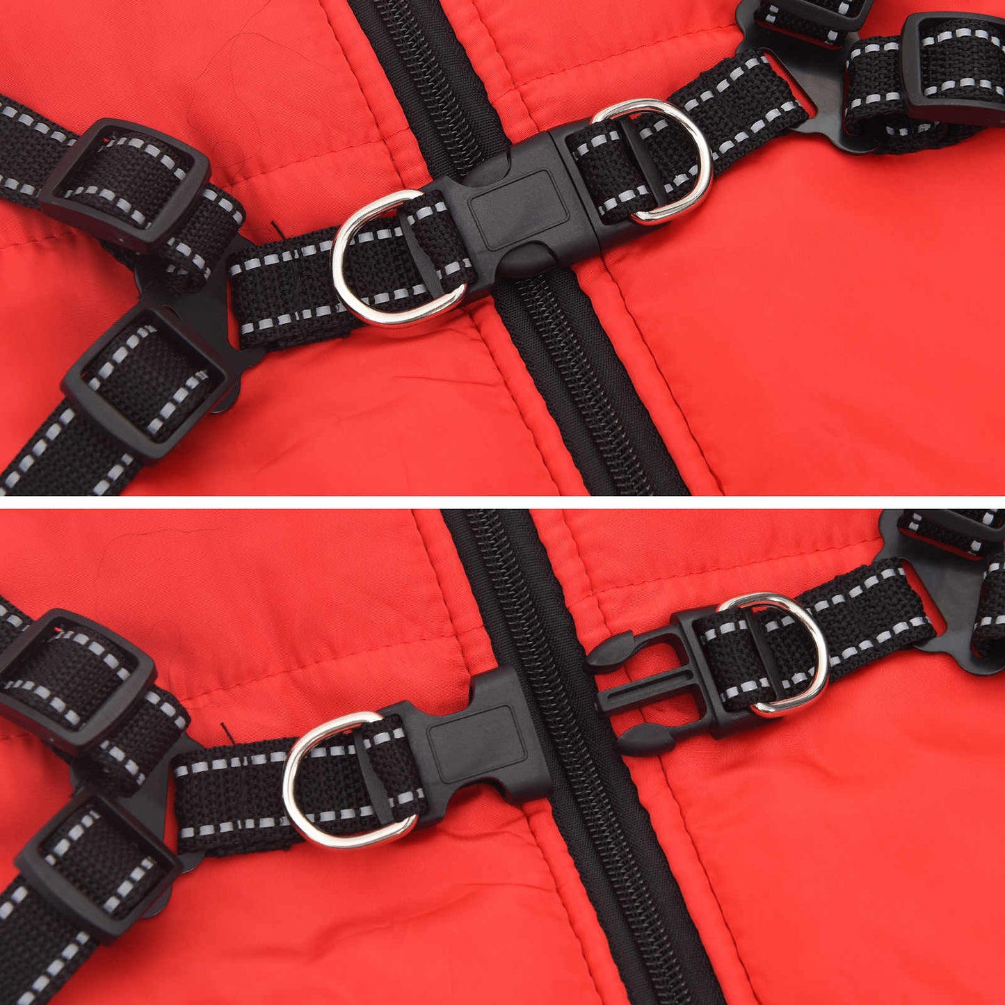Dog Coat Red L48 Fleece and Polyester