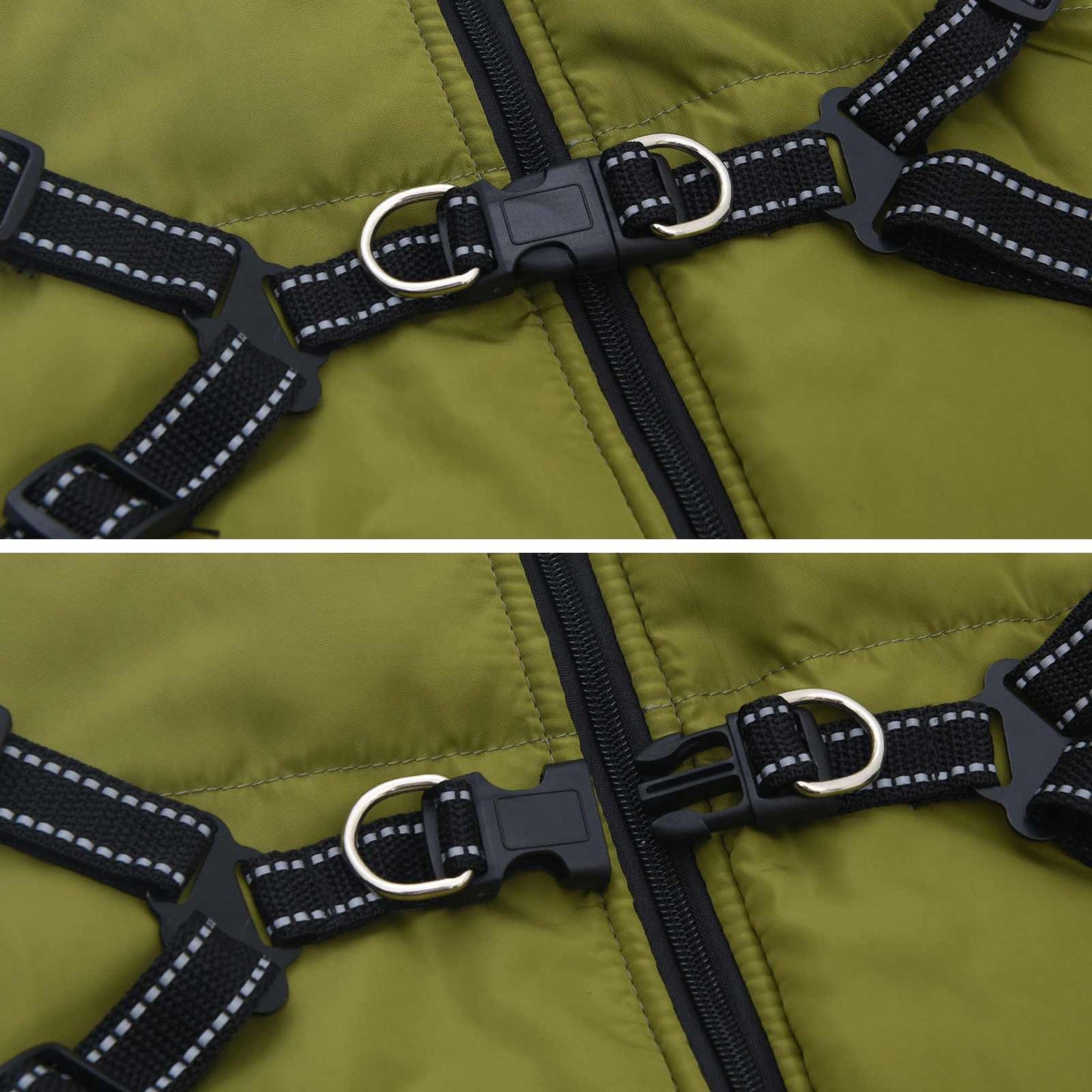 Dog Coat Army Green L48 Fleece and Polyester