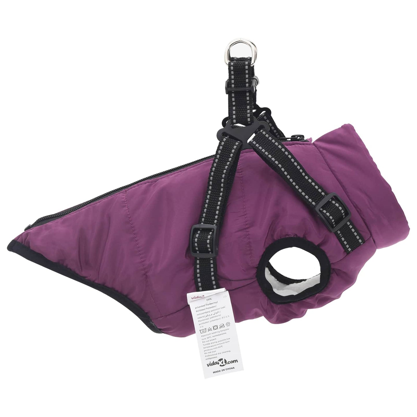 Dog Coat Purple L36 Fleece and Polyester