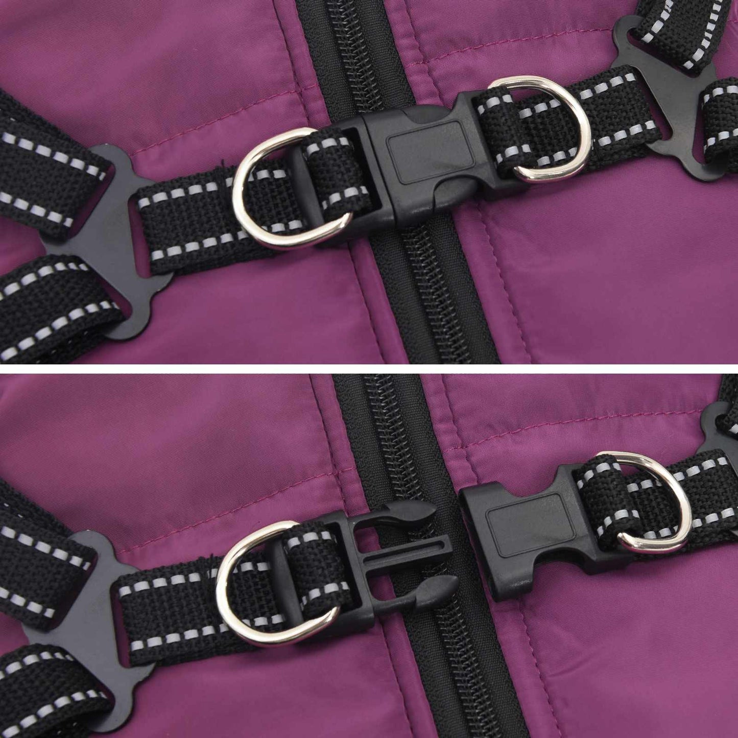 Dog Coat Purple L40 Fleece and Polyester