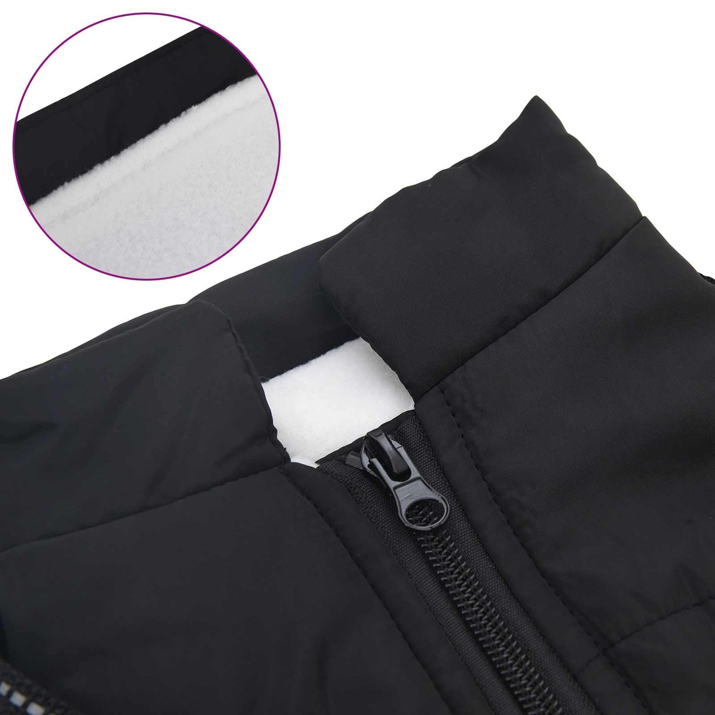 Dog Coat Black L24 Fleece and Polyester