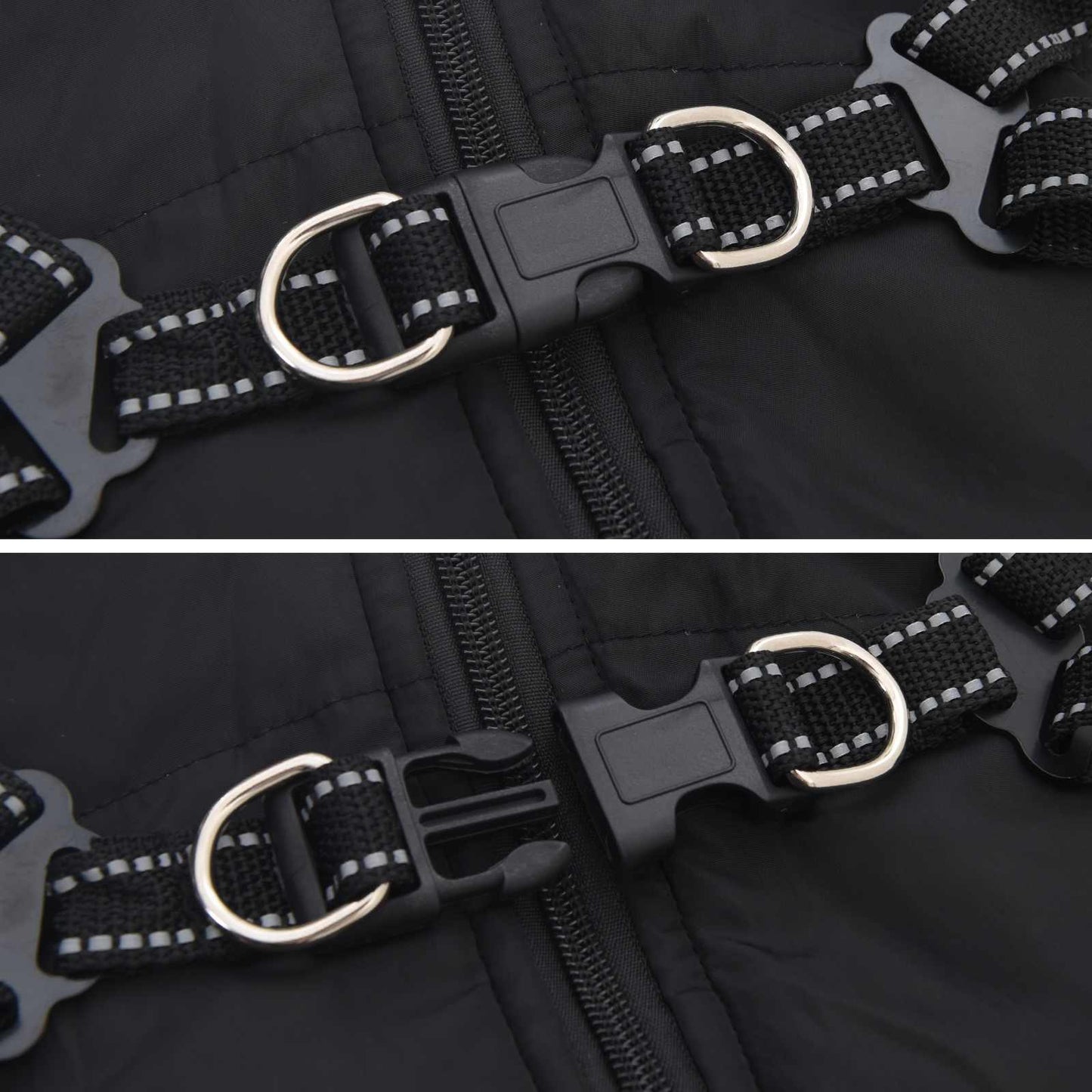 Dog Coat Black L28 Fleece and Polyester