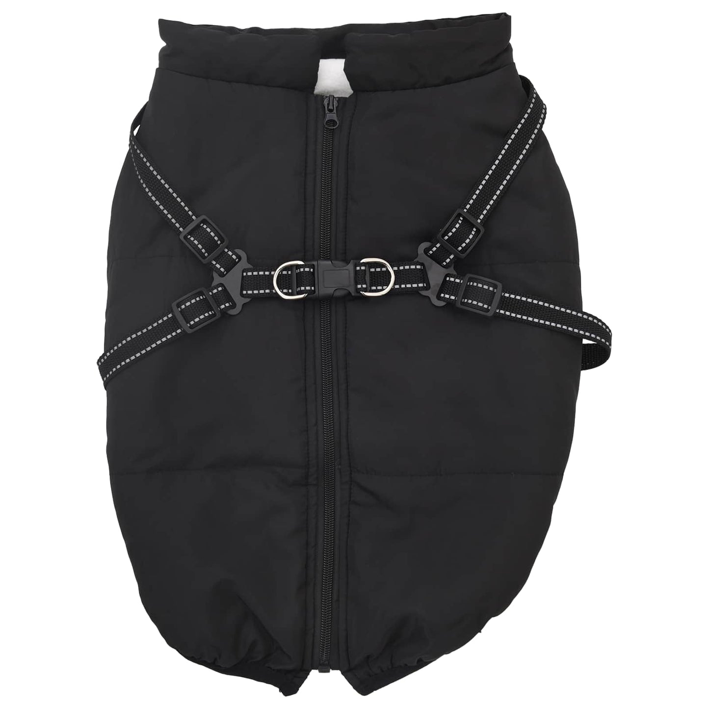 Dog Coat Black L68 Fleece and Polyester