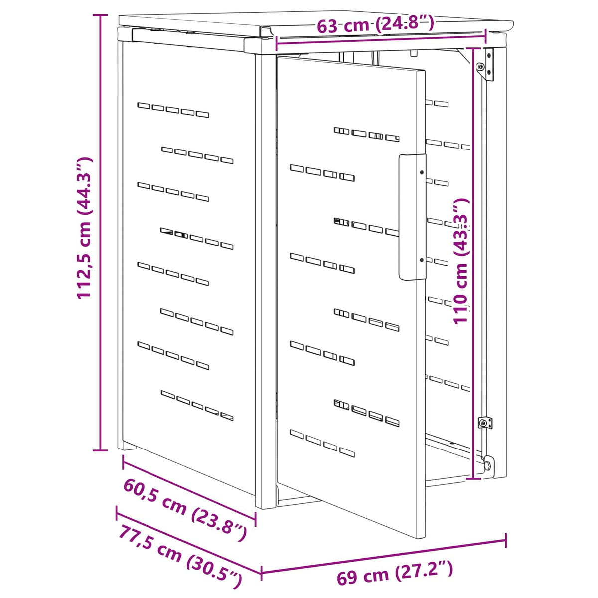 Wheelie Bin Storage for 1 Bin 240L Anthracite