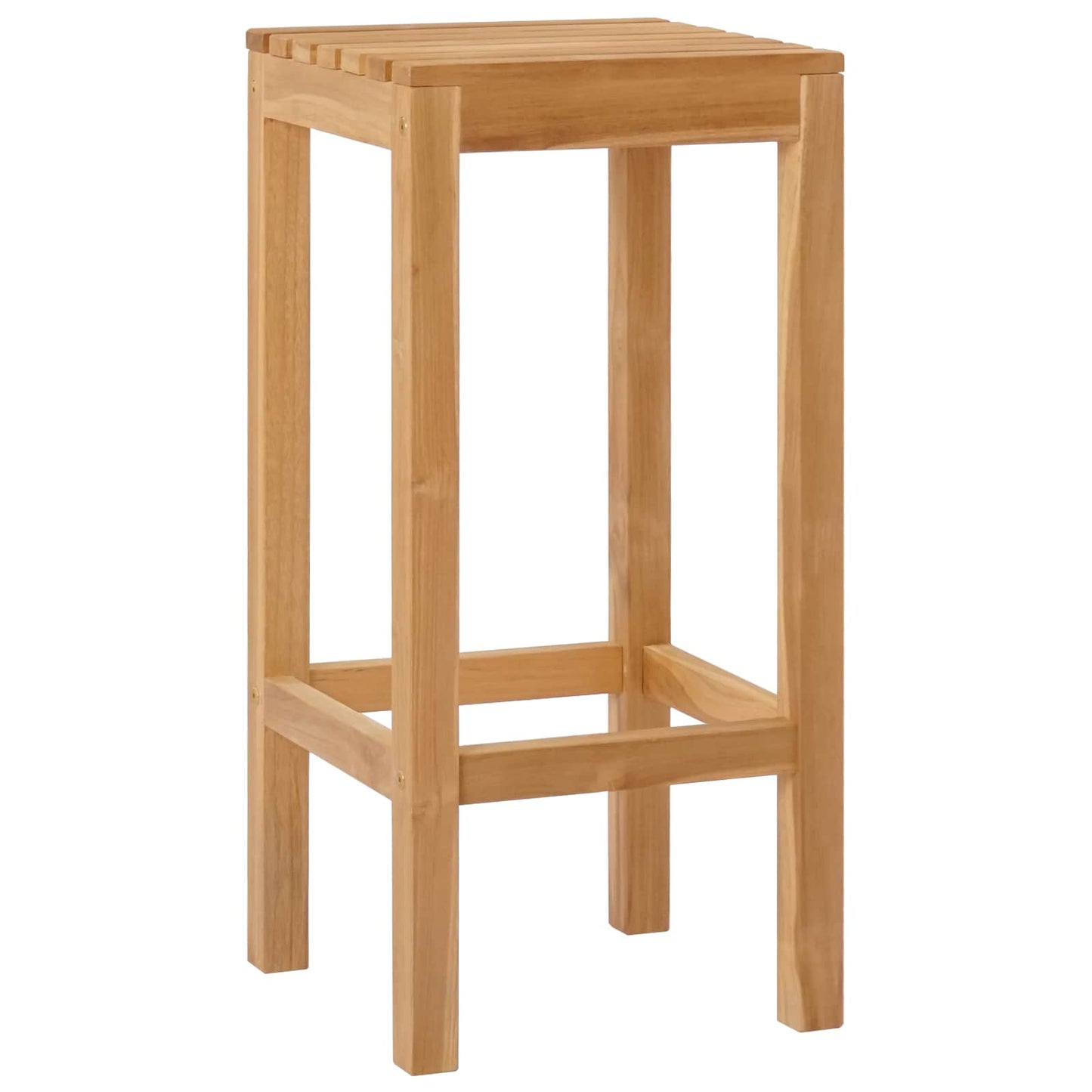 Bar Stool 4 pcs Natural Solid Teak Wood