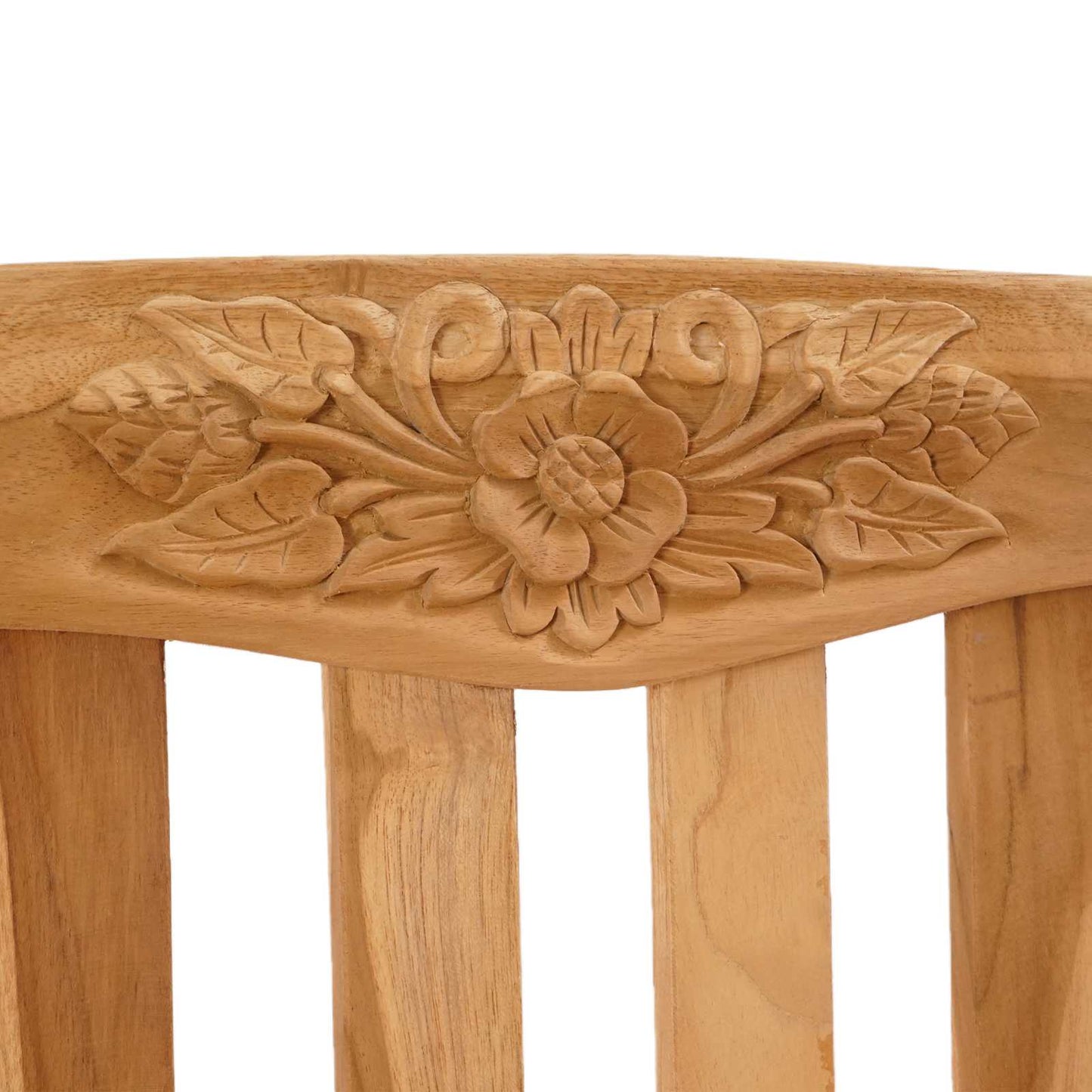 Handcarved Rose Bench 179.5 x 61 x 90 cm Solid Teak Wood