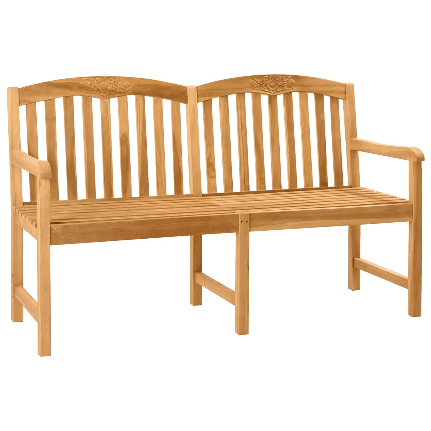Handcarved Rose Bench 179.5 x 61 x 90 cm Solid Teak Wood