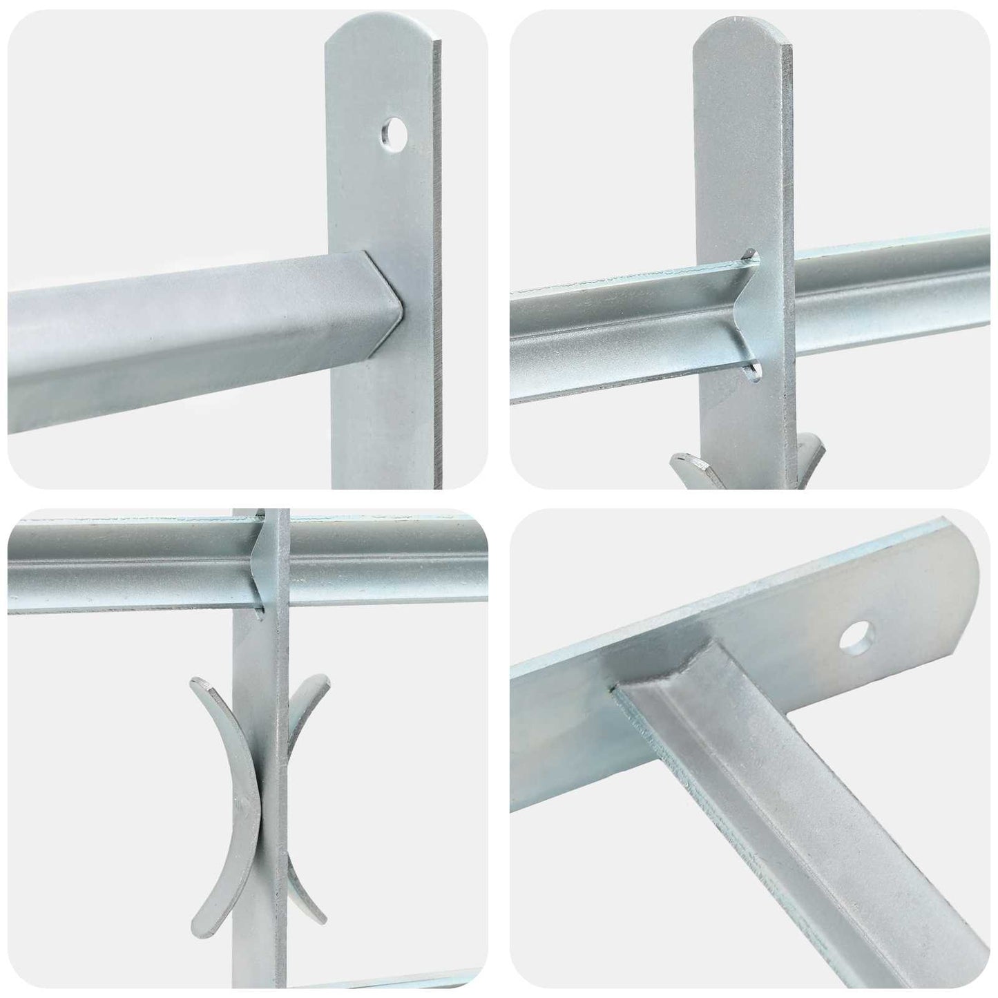 Security Grille for Windows with 2 Crossbars 3 pcs 430-740 mm