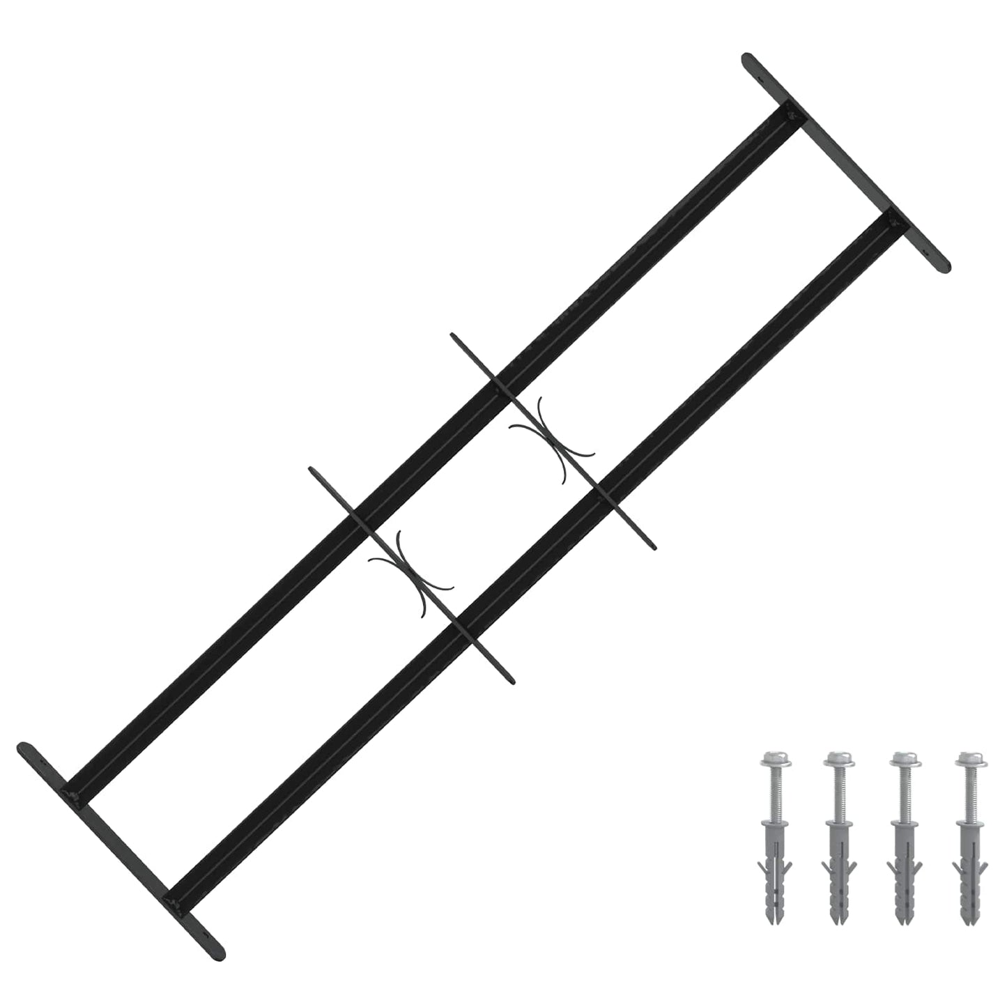 Security Grille for Windows with 2 Crossbars 3 pcs 63-114 cm