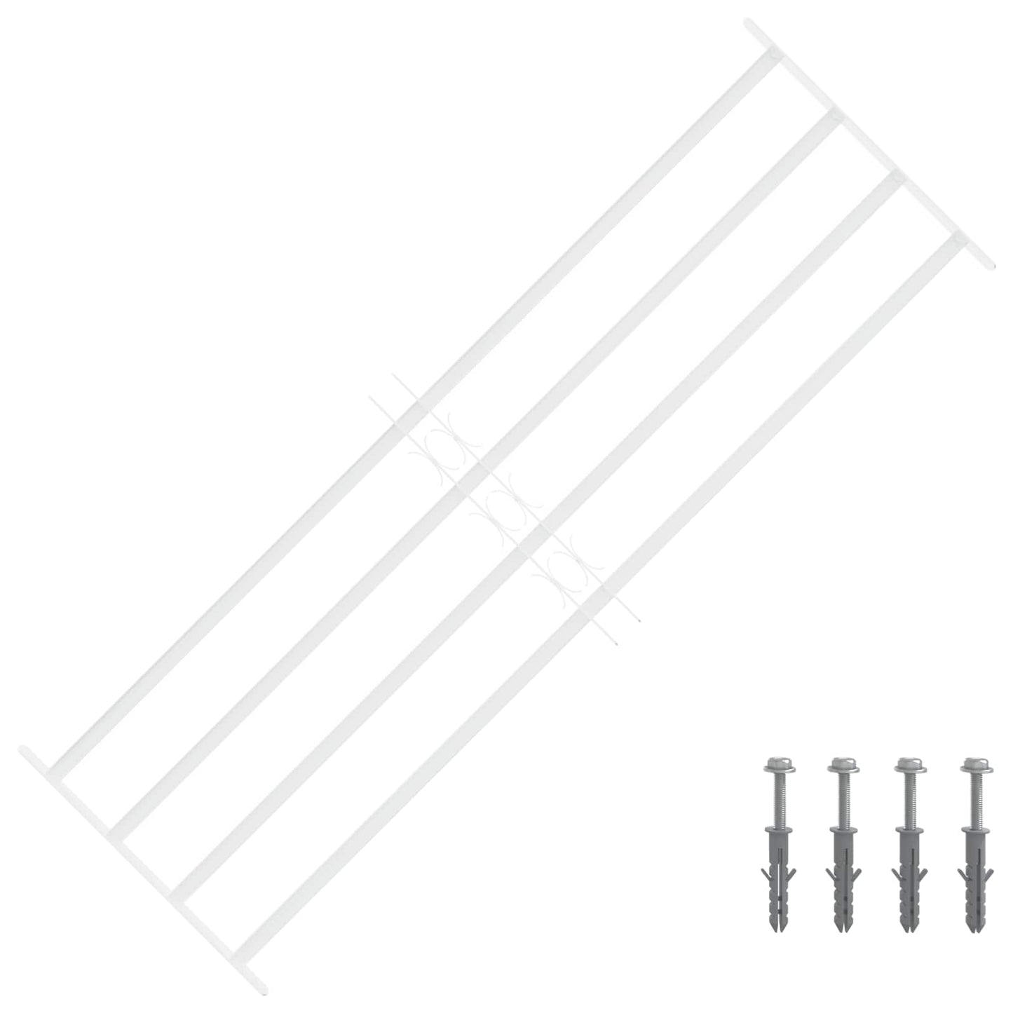 Security Grille for Windows with 4 Crossbars 93-174 cm