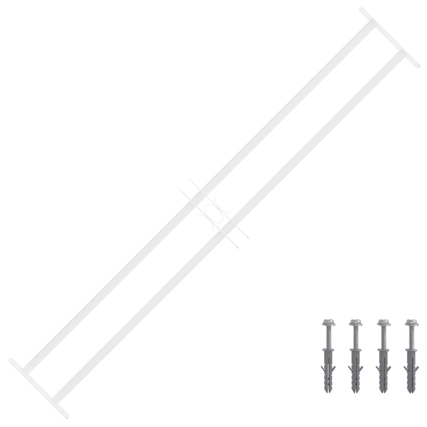 Security Grille for Windows with 2 Crossbars 3 pcs 93-174 cm