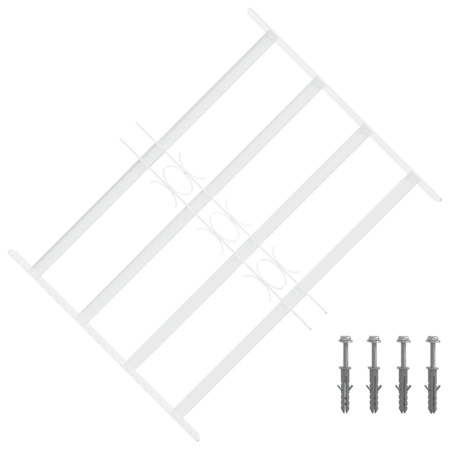 Security Grille for Windows with 4 Crossbars 3 pcs 43-74 cm