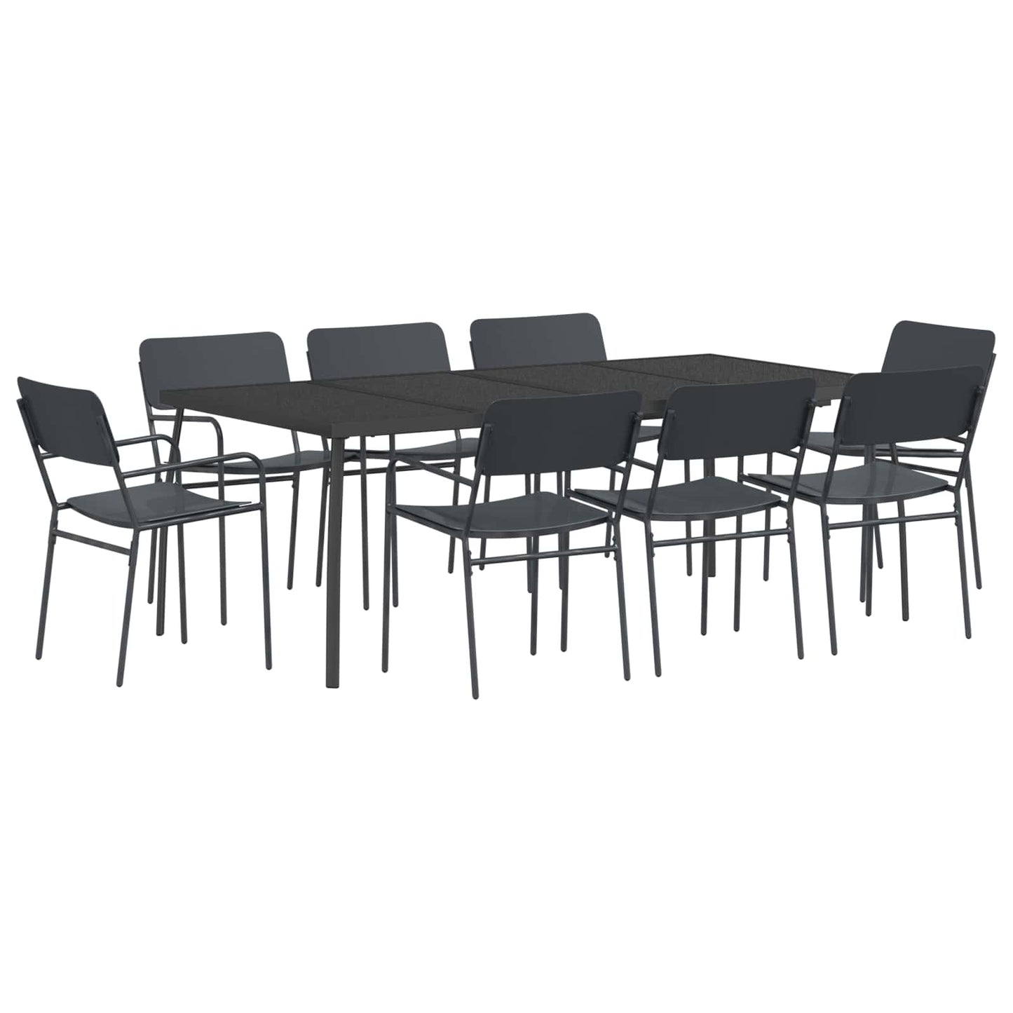 Dining Set 9 pcs Anthracite Steel
