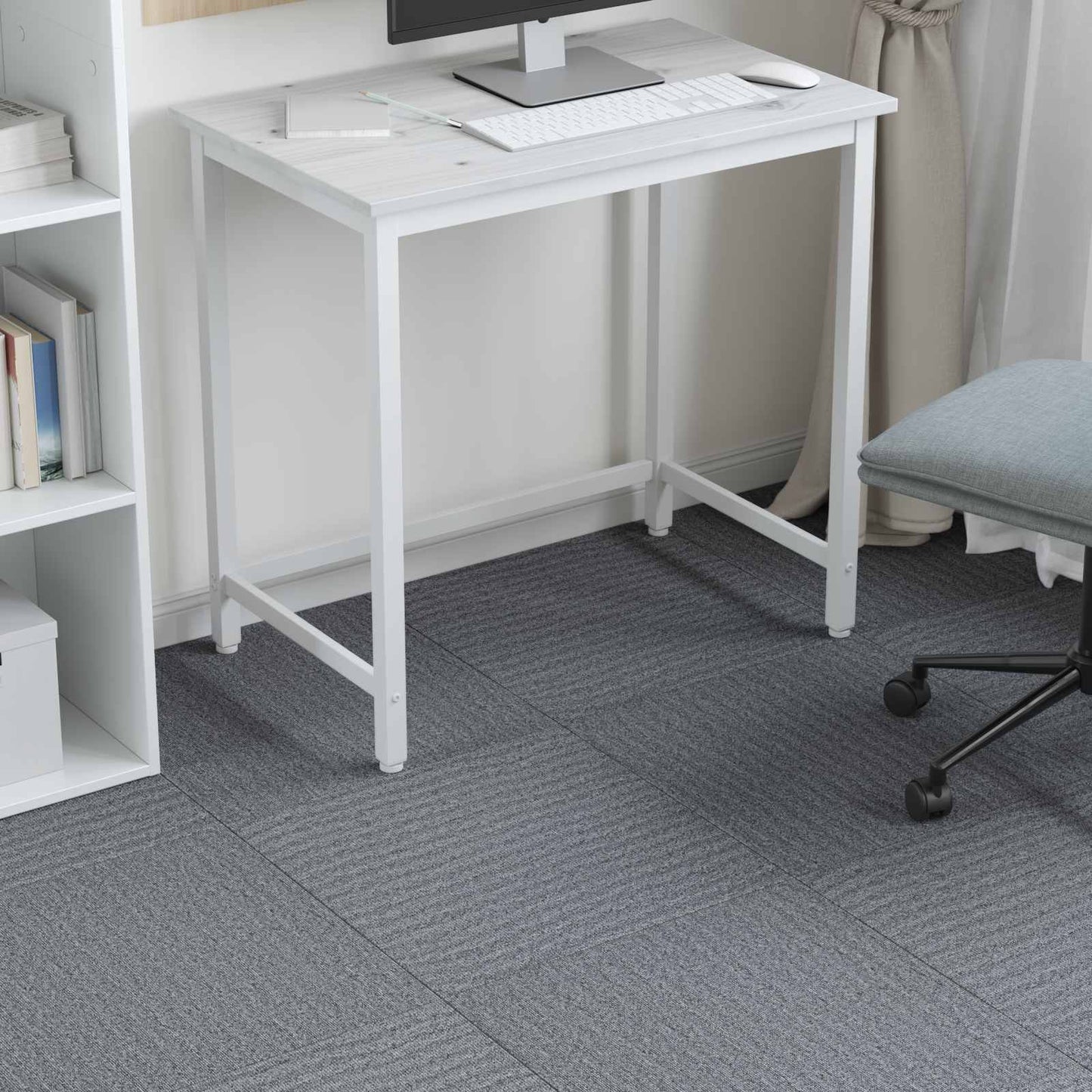 Carpet Tile Light Grey 50 x 50 cm 20 pcs PP and Bitumen