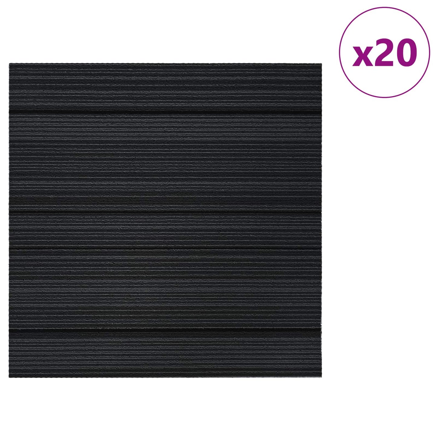 Carpet Tile Striped Light Grey 50 x 50 cm 20 pcs PP and Bitumen