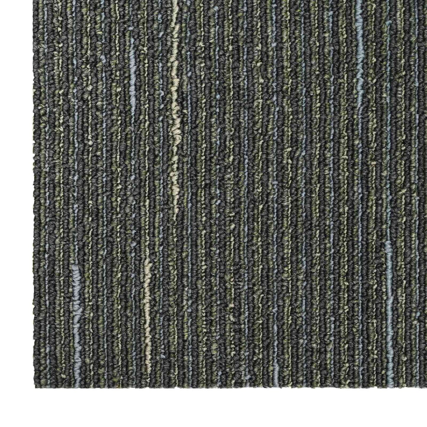 Carpet Tile Striped Light Green 50 x 50 cm 20 pcs