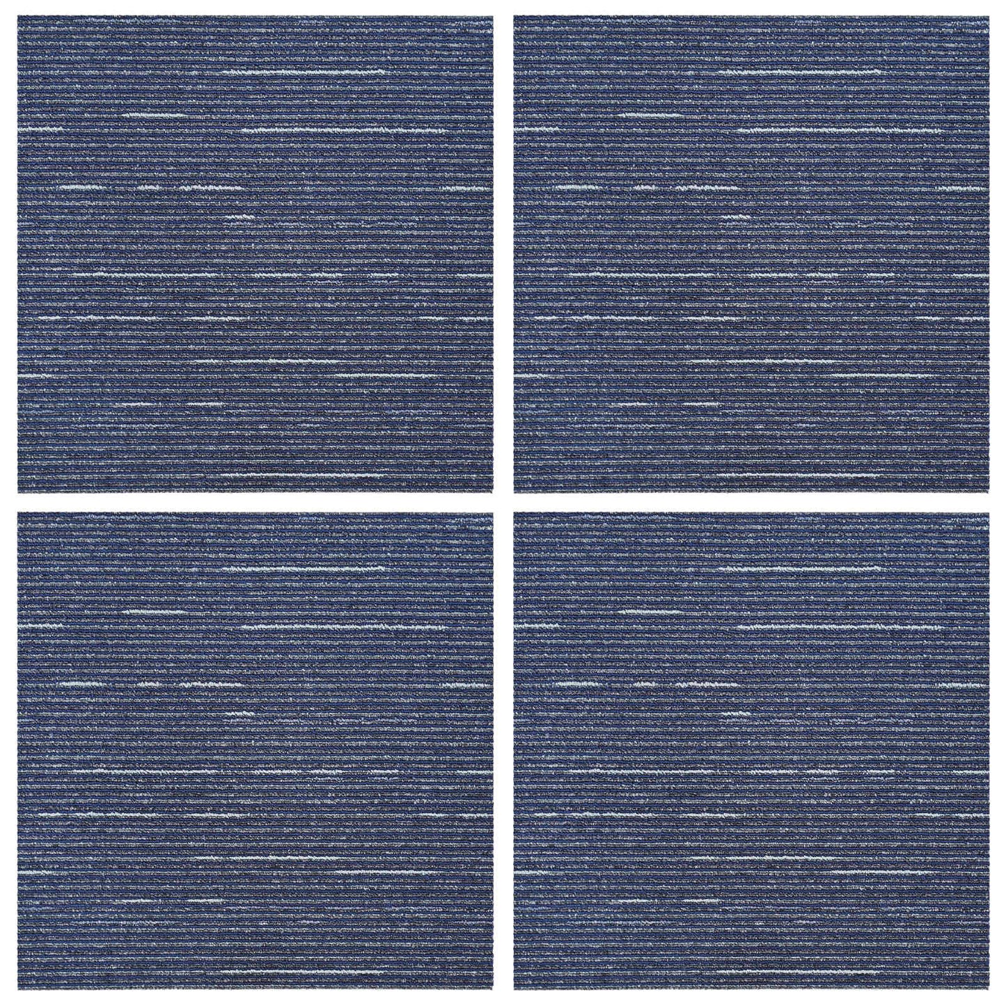 Carpet Tile Striped Blue 50 x 50 cm 4 pcs PP and Bitumen