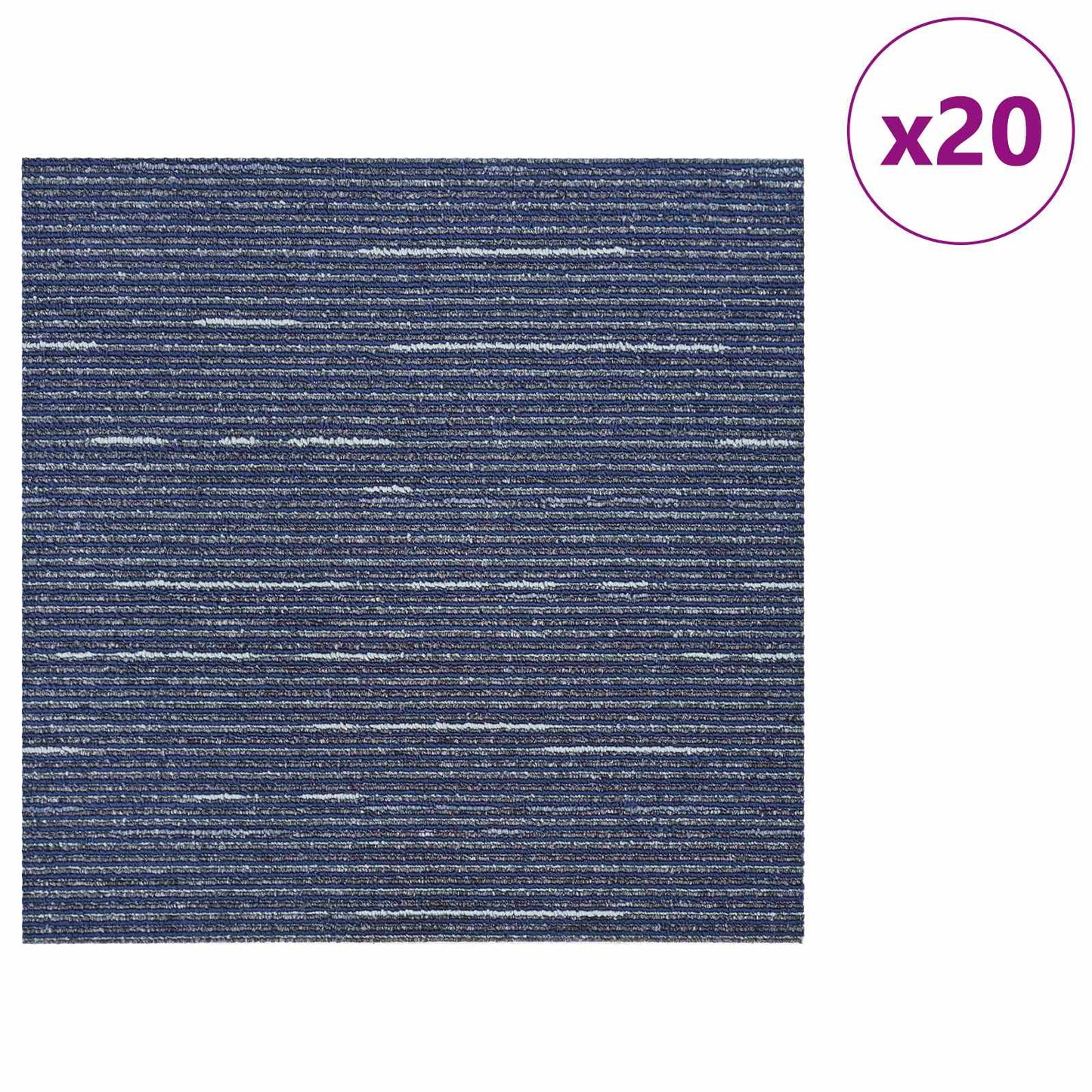 Carpet Tile Striped Blue 50 x 50 cm 20 pcs PP and Bitumen
