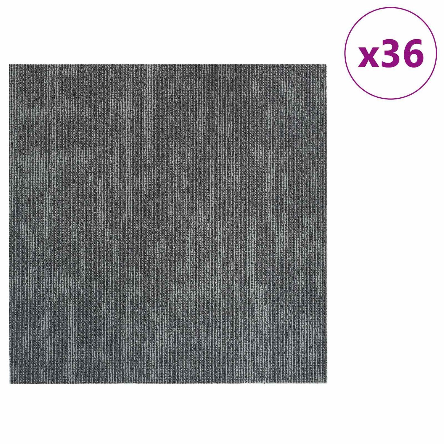 Carpet Tile Concrete Grey 50 x 50 cm 36 pcs PP and Bitumen