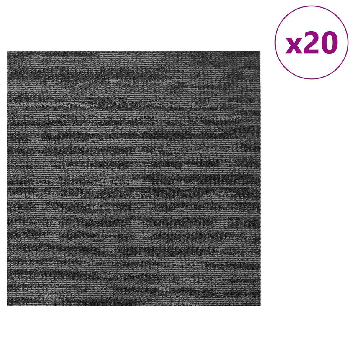 Carpet Tile Charcoal Grey 50 x 50 cm 20 pcs