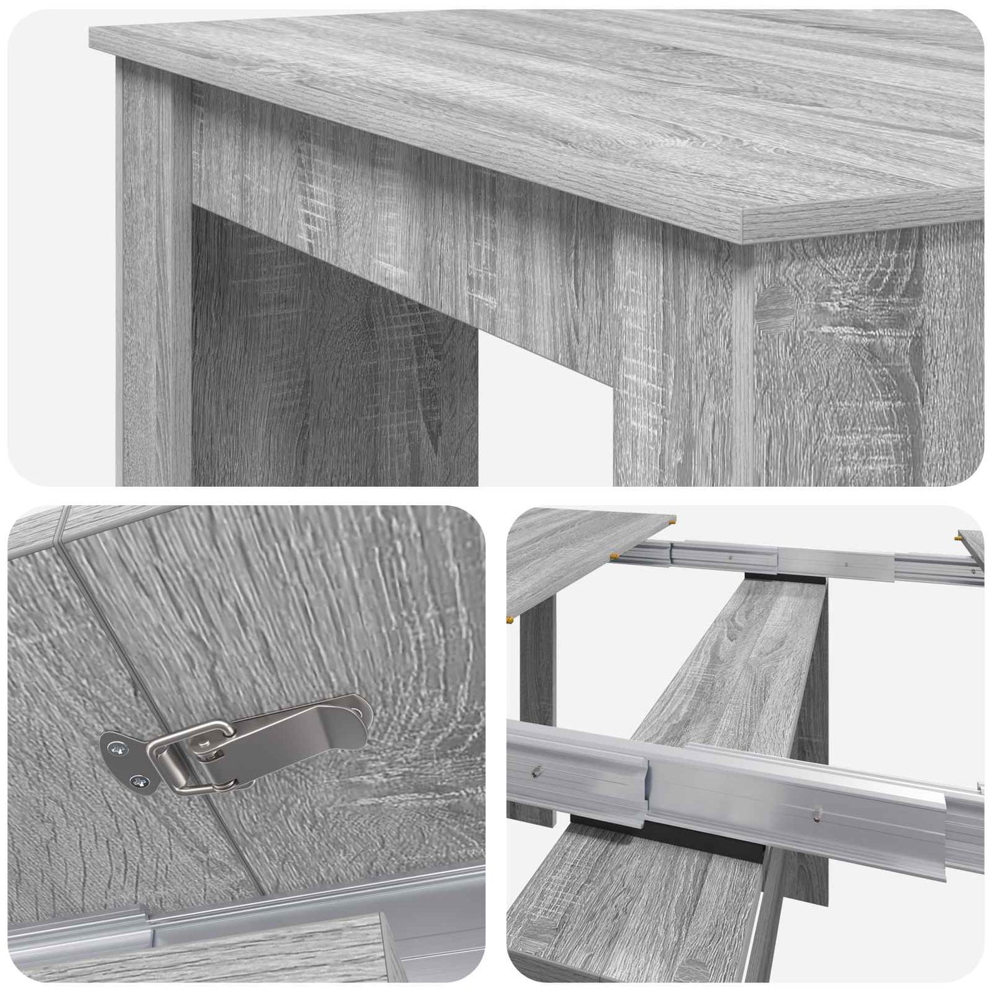 Dinning Table 180 x 85 x 75 cm Engineered Wood Grey Sonoma