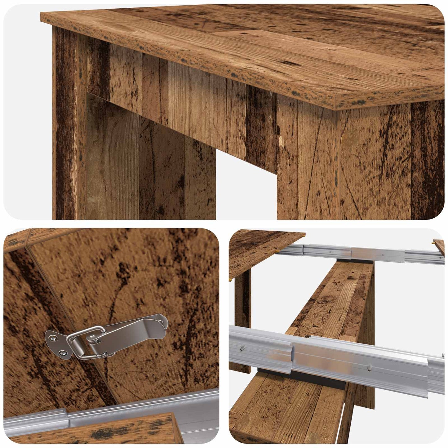 Dinning Table 180 x 85 x 75 cm Engineered Wood Old Wood
